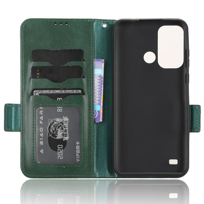 Stand Shell for ZTE Blade A53 Imprinted Triangle Phone Cover PU Leather Wallet Case