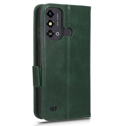 Stand Shell for ZTE Blade A53 Imprinted Triangle Phone Cover PU Leather Wallet Case