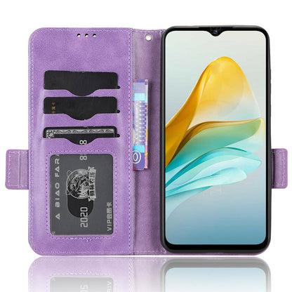 Stand Shell for ZTE Blade A53 Imprinted Triangle Phone Cover PU Leather Wallet Case