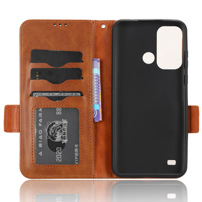 Stand Shell for ZTE Blade A53 Imprinted Triangle Phone Cover PU Leather Wallet Case