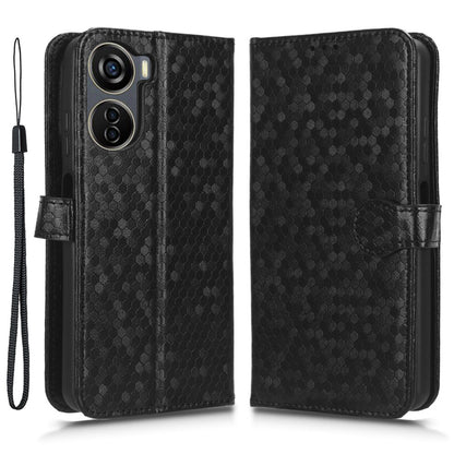 Drop-proof Case for ZTE Axon 40 Lite , Dot Imprinted PU Leather Wallet Stand Phone Cover