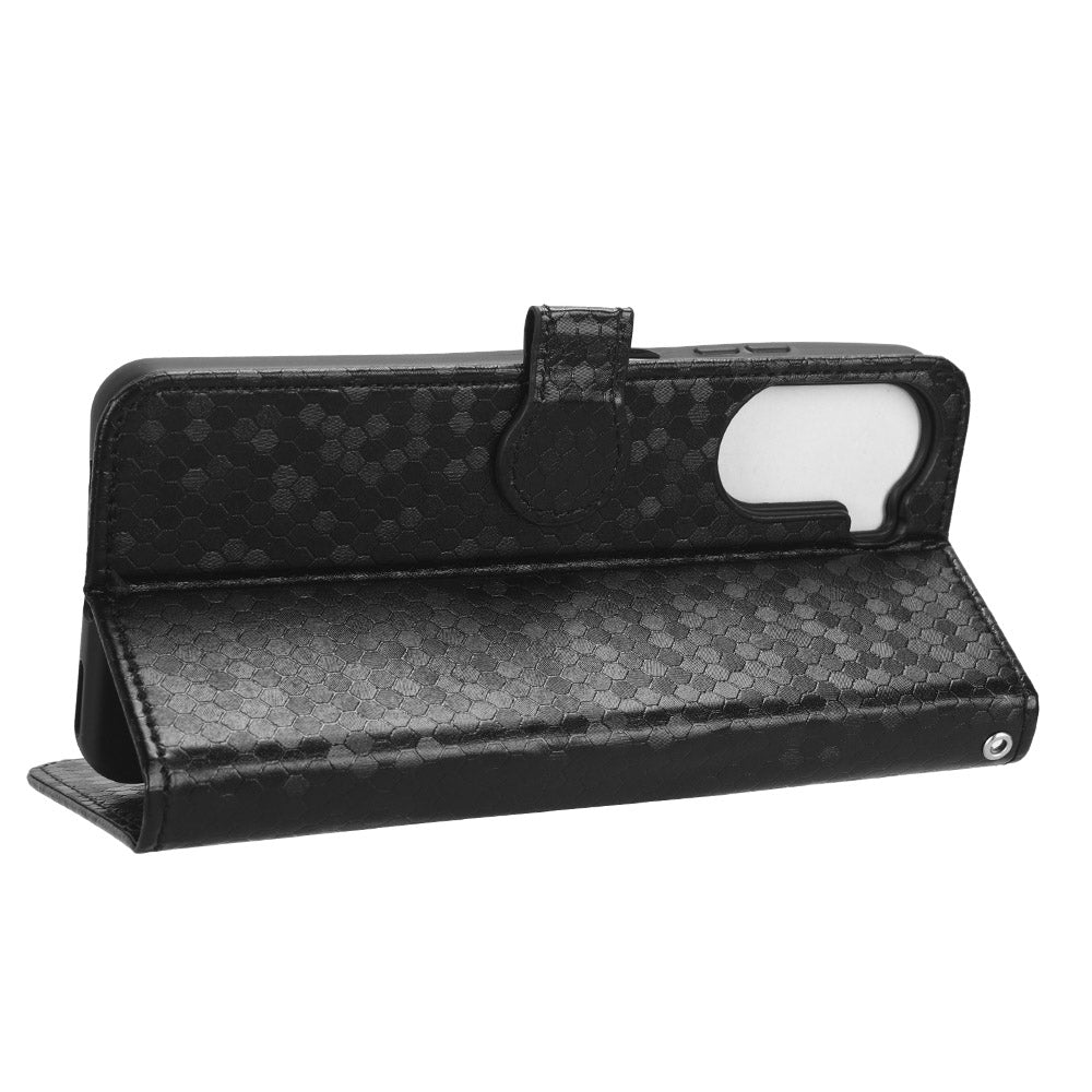 Drop-proof Case for ZTE Axon 40 Lite , Dot Imprinted PU Leather Wallet Stand Phone Cover