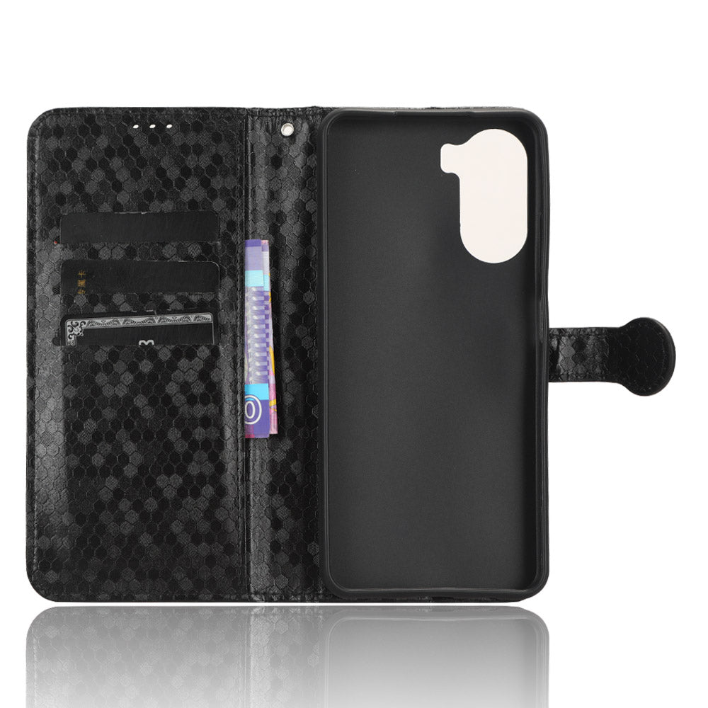 Drop-proof Case for ZTE Axon 40 Lite , Dot Imprinted PU Leather Wallet Stand Phone Cover
