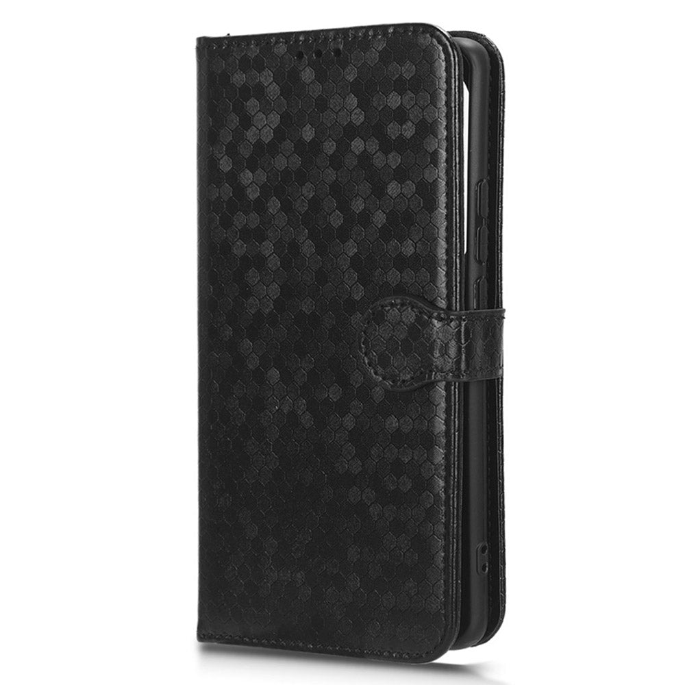 Drop-proof Case for ZTE Axon 40 Lite , Dot Imprinted PU Leather Wallet Stand Phone Cover