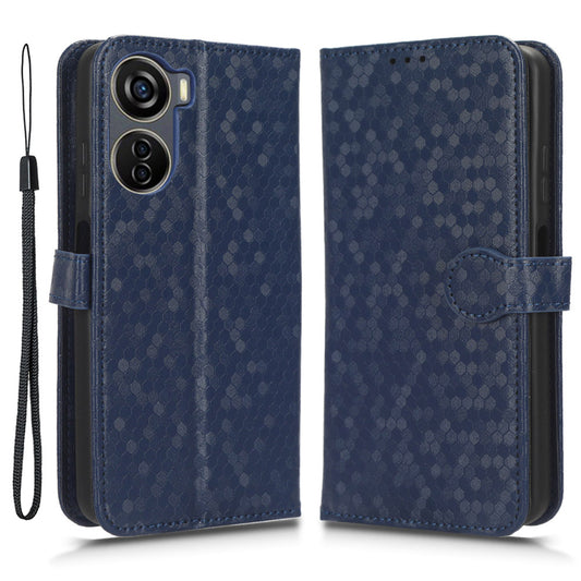 Drop-proof Case for ZTE Axon 40 Lite , Dot Imprinted PU Leather Wallet Stand Phone Cover