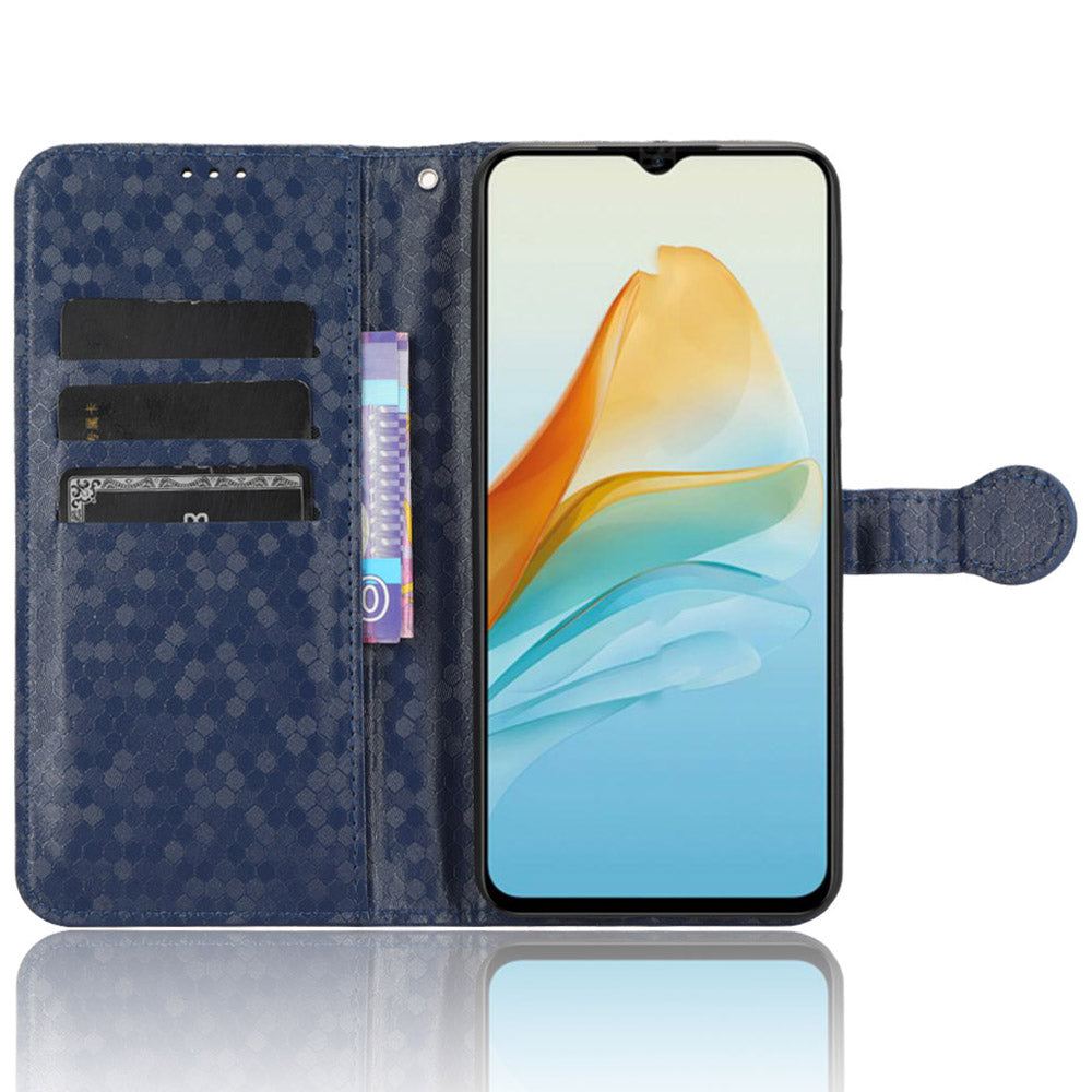 Drop-proof Case for ZTE Axon 40 Lite , Dot Imprinted PU Leather Wallet Stand Phone Cover