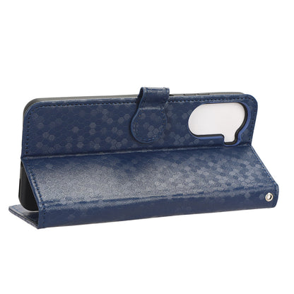 Drop-proof Case for ZTE Axon 40 Lite , Dot Imprinted PU Leather Wallet Stand Phone Cover