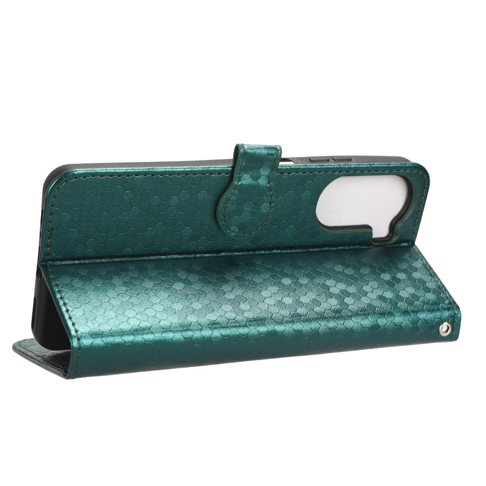 Drop-proof Case for ZTE Axon 40 Lite , Dot Imprinted PU Leather Wallet Stand Phone Cover