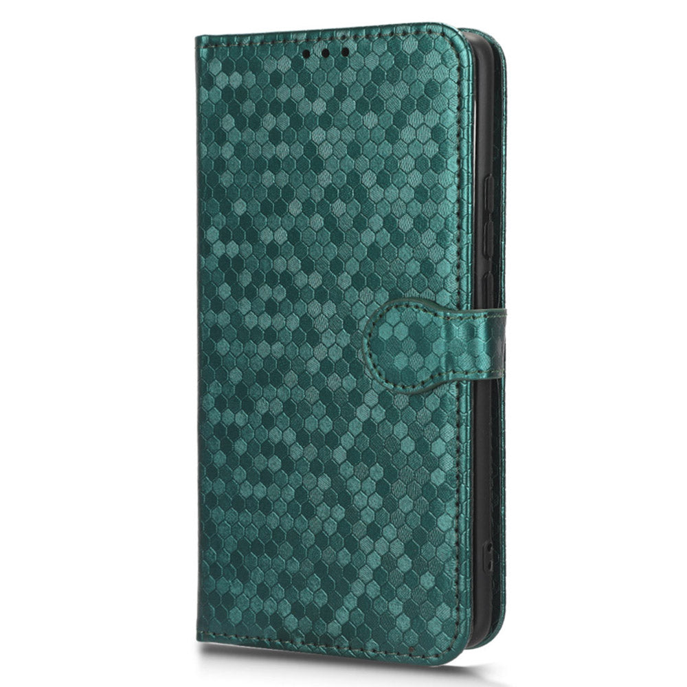 Drop-proof Case for ZTE Axon 40 Lite , Dot Imprinted PU Leather Wallet Stand Phone Cover
