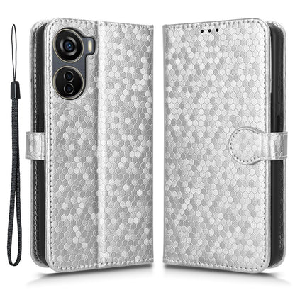 Drop-proof Case for ZTE Axon 40 Lite , Dot Imprinted PU Leather Wallet Stand Phone Cover