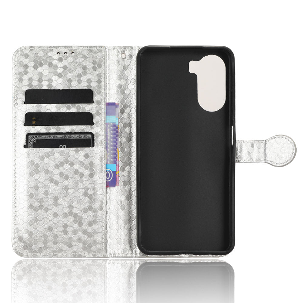 Drop-proof Case for ZTE Axon 40 Lite , Dot Imprinted PU Leather Wallet Stand Phone Cover