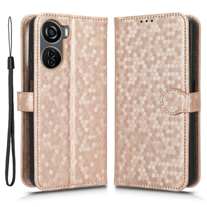 Drop-proof Case for ZTE Axon 40 Lite , Dot Imprinted PU Leather Wallet Stand Phone Cover
