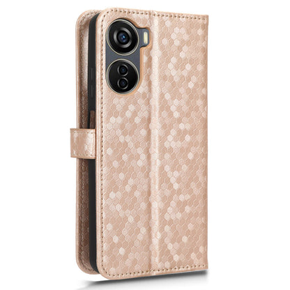 Drop-proof Case for ZTE Axon 40 Lite , Dot Imprinted PU Leather Wallet Stand Phone Cover