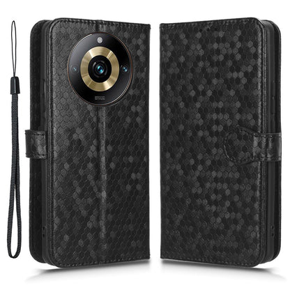 Anti-Scratch Phone Case for Realme 11 Pro+ 5G / 11 Pro 5G , Wallet Stand Dot Imprinted PU Leather Phone Cover