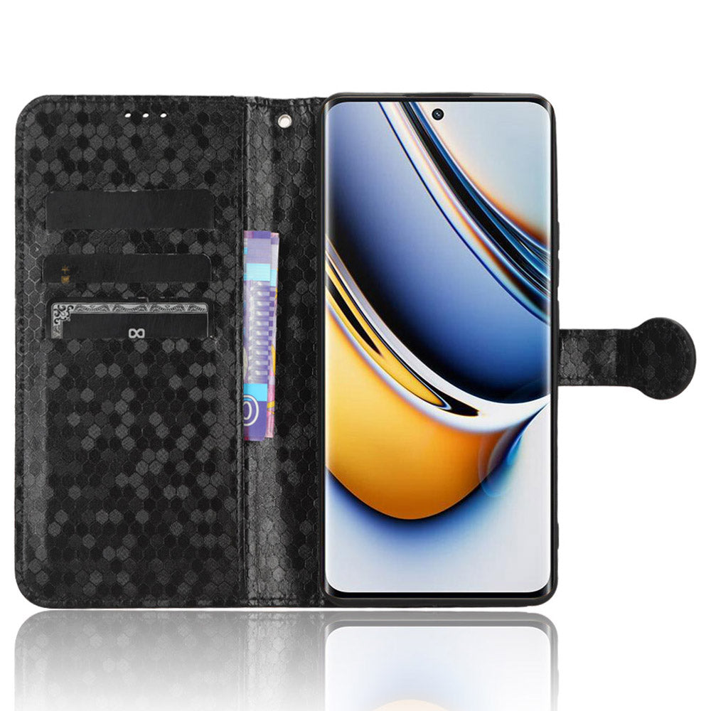 Anti-Scratch Phone Case for Realme 11 Pro+ 5G / 11 Pro 5G , Wallet Stand Dot Imprinted PU Leather Phone Cover