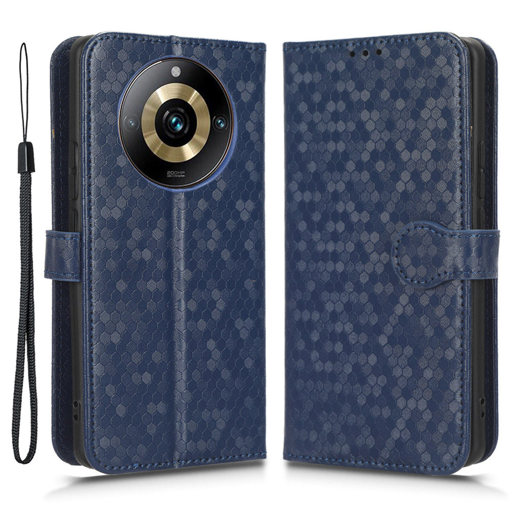 Anti-Scratch Phone Case for Realme 11 Pro+ 5G / 11 Pro 5G , Wallet Stand Dot Imprinted PU Leather Phone Cover