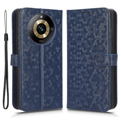 Anti-Scratch Phone Case for Realme 11 Pro+ 5G / 11 Pro 5G , Wallet Stand Dot Imprinted PU Leather Phone Cover