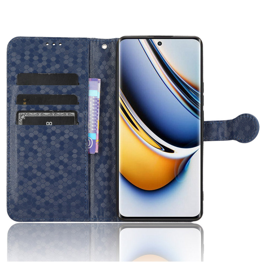 Anti-Scratch Phone Case for Realme 11 Pro+ 5G / 11 Pro 5G , Wallet Stand Dot Imprinted PU Leather Phone Cover