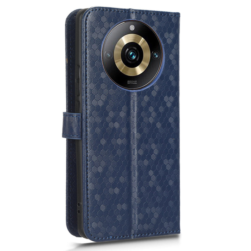 Anti-Scratch Phone Case for Realme 11 Pro+ 5G / 11 Pro 5G , Wallet Stand Dot Imprinted PU Leather Phone Cover