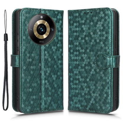 Anti-Scratch Phone Case for Realme 11 Pro+ 5G / 11 Pro 5G , Wallet Stand Dot Imprinted PU Leather Phone Cover