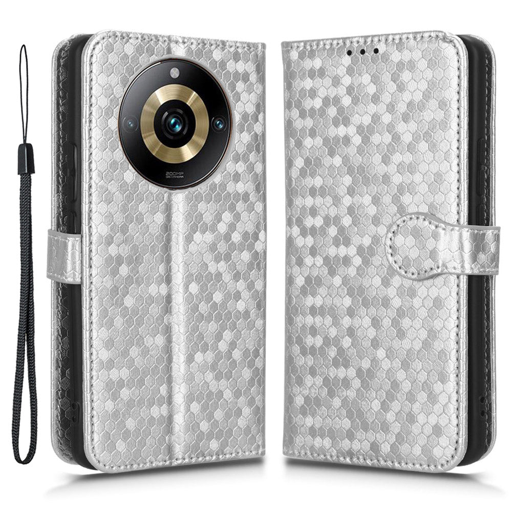 Anti-Scratch Phone Case for Realme 11 Pro+ 5G / 11 Pro 5G , Wallet Stand Dot Imprinted PU Leather Phone Cover