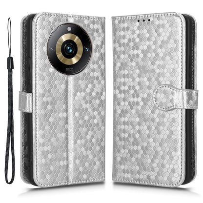 Anti-Scratch Phone Case for Realme 11 Pro+ 5G / 11 Pro 5G , Wallet Stand Dot Imprinted PU Leather Phone Cover