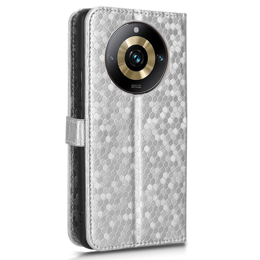 Anti-Scratch Phone Case for Realme 11 Pro+ 5G / 11 Pro 5G , Wallet Stand Dot Imprinted PU Leather Phone Cover