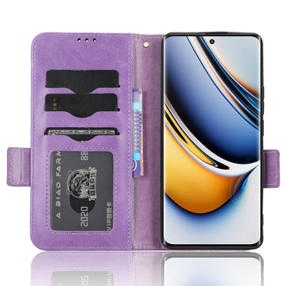 For Realme 11 Pro 5G / 11 Pro+ 5G Imprinted Triangle Phone Cover Stand Shell Dustproof PU Leather Wallet Case