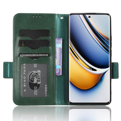 For Realme 11 Pro 5G / 11 Pro+ 5G Imprinted Triangle Phone Cover Stand Shell Dustproof PU Leather Wallet Case