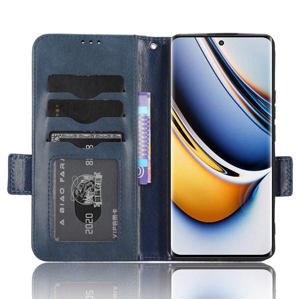 For Realme 11 Pro 5G / 11 Pro+ 5G Imprinted Triangle Phone Cover Stand Shell Dustproof PU Leather Wallet Case