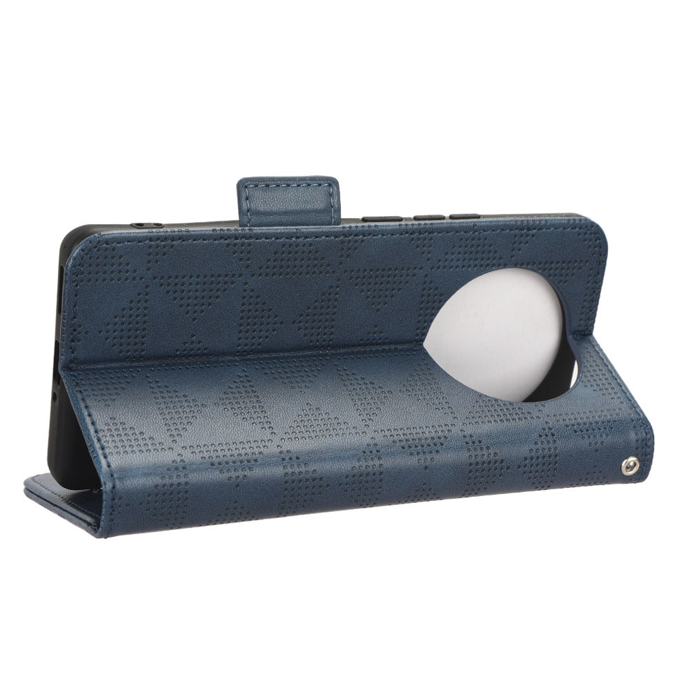 For Realme 11 Pro 5G / 11 Pro+ 5G Imprinted Triangle Phone Cover Stand Shell Dustproof PU Leather Wallet Case