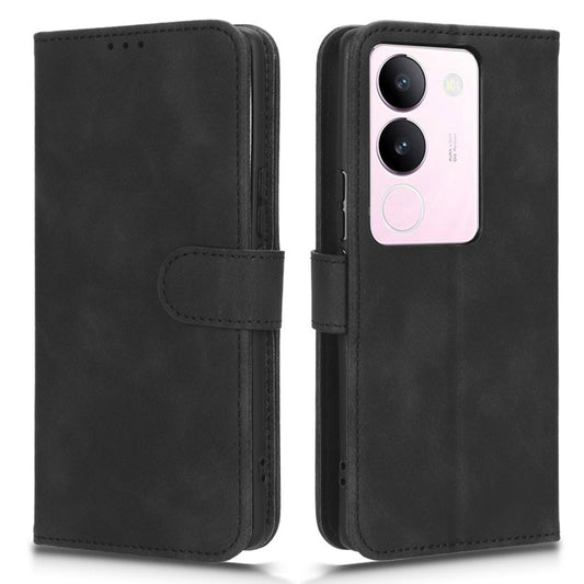 Skin-touch PU Leather Phone Cover for vivo S17 5G , Supporting Stand Slim-Fit Wallet Flip Phone Case