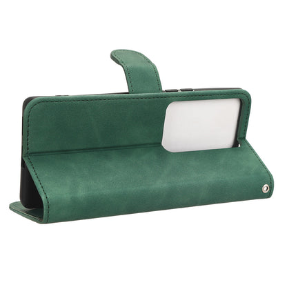 Skin-touch PU Leather Phone Cover for vivo S17 5G , Supporting Stand Slim-Fit Wallet Flip Phone Case