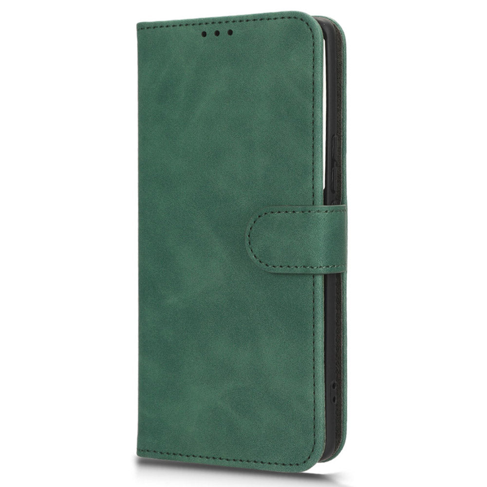 Skin-touch PU Leather Phone Cover for vivo S17 5G , Supporting Stand Slim-Fit Wallet Flip Phone Case
