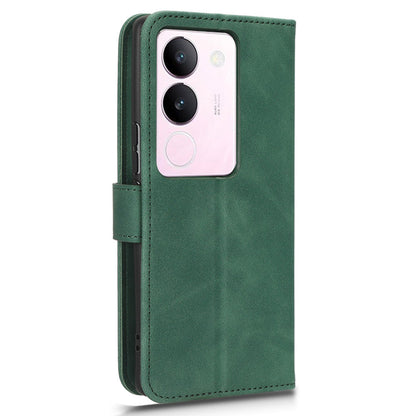 Skin-touch PU Leather Phone Cover for vivo S17 5G , Supporting Stand Slim-Fit Wallet Flip Phone Case