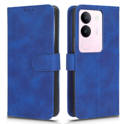 Skin-touch PU Leather Phone Cover for vivo S17 5G , Supporting Stand Slim-Fit Wallet Flip Phone Case
