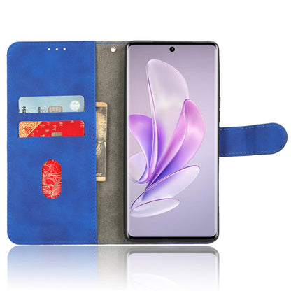 Skin-touch PU Leather Phone Cover for vivo S17 5G , Supporting Stand Slim-Fit Wallet Flip Phone Case