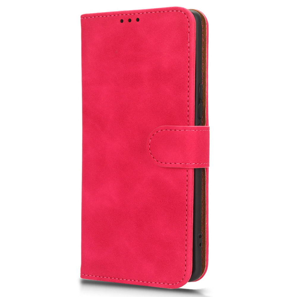 Skin-touch PU Leather Phone Cover for vivo S17 5G , Supporting Stand Slim-Fit Wallet Flip Phone Case