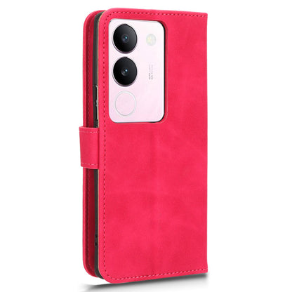 Skin-touch PU Leather Phone Cover for vivo S17 5G , Supporting Stand Slim-Fit Wallet Flip Phone Case