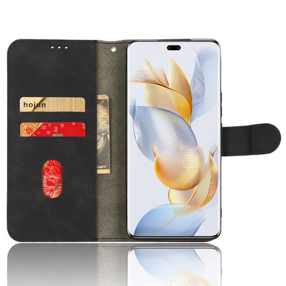 For Honor 90 Pro Wallet Flip Cover Folding Stand Shell Anti-Scratch Skin-touch PU Leather Cell Phone Case