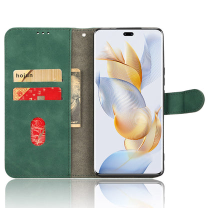 For Honor 90 Pro Wallet Flip Cover Folding Stand Shell Anti-Scratch Skin-touch PU Leather Cell Phone Case