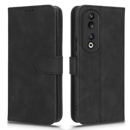 For Honor 90 Skin-touch Feeling PU Leather Phone Shell Wallet Cover Folding Stand Flip Phone Case