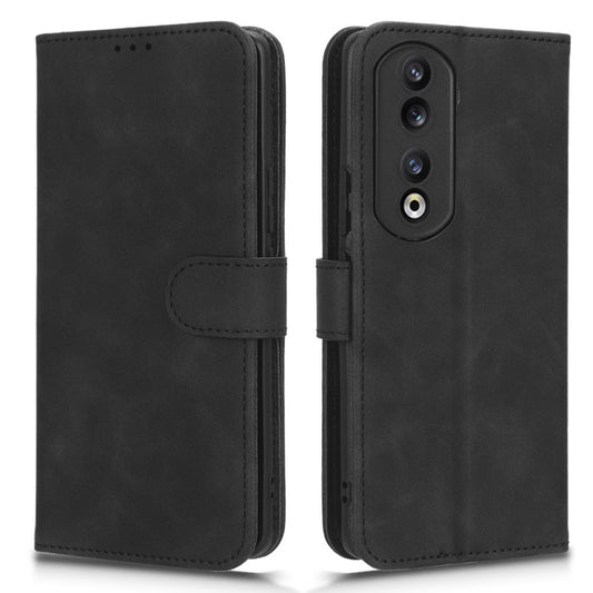 For Honor 90 Skin-touch Feeling PU Leather Phone Shell Wallet Cover Folding Stand Flip Phone Case
