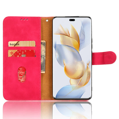 For Honor 90 Skin-touch Feeling PU Leather Phone Shell Wallet Cover Folding Stand Flip Phone Case