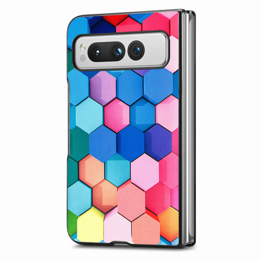 For Google Pixel Fold PU Leather + Hard PC Shell Ultra Thin Pattern Printing Phone Case Cover