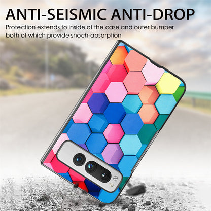 For Google Pixel Fold PU Leather + Hard PC Shell Ultra Thin Pattern Printing Phone Case Cover