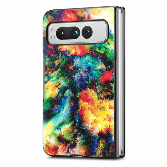 For Google Pixel Fold PU Leather + Hard PC Shell Ultra Thin Pattern Printing Phone Case Cover