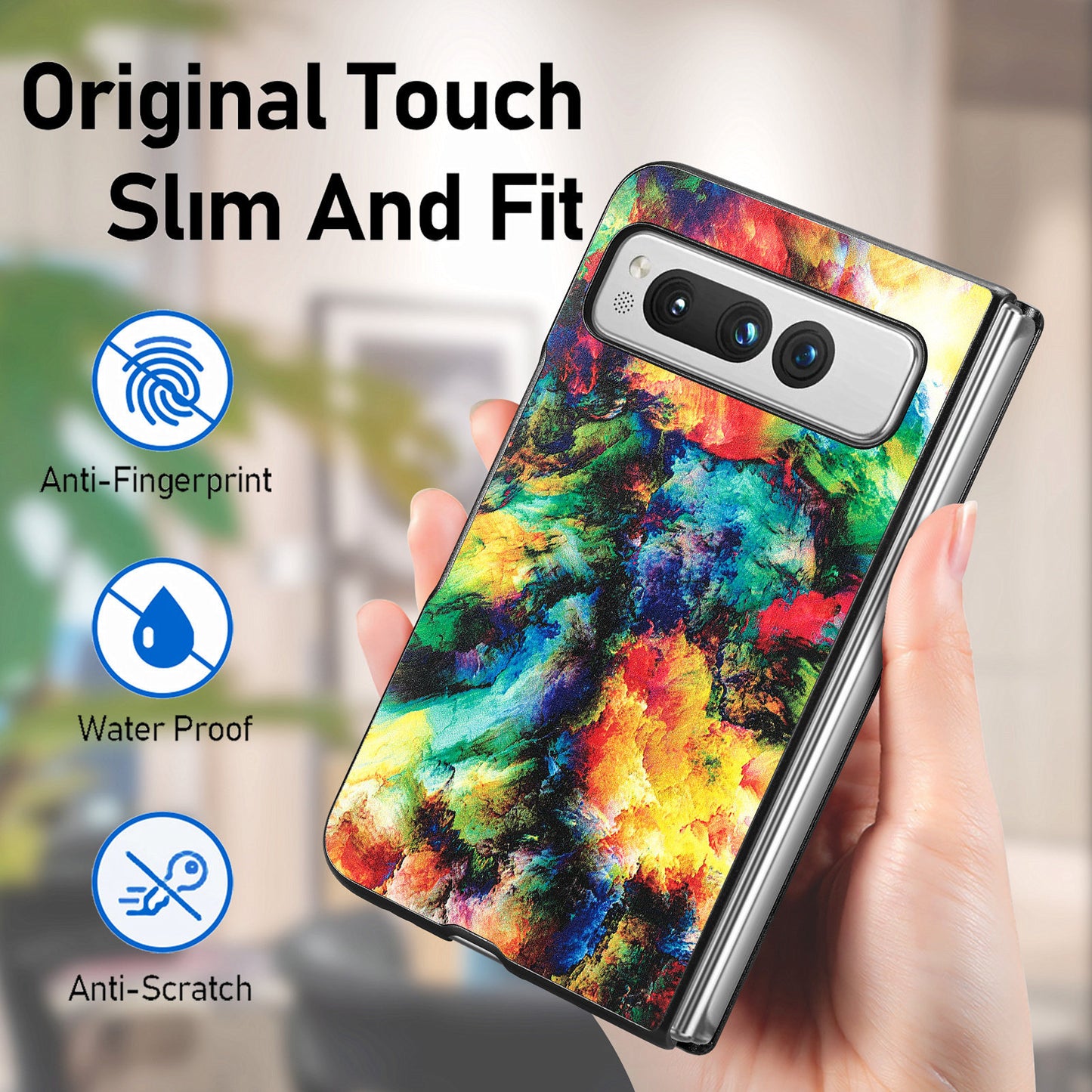 For Google Pixel Fold PU Leather + Hard PC Shell Ultra Thin Pattern Printing Phone Case Cover