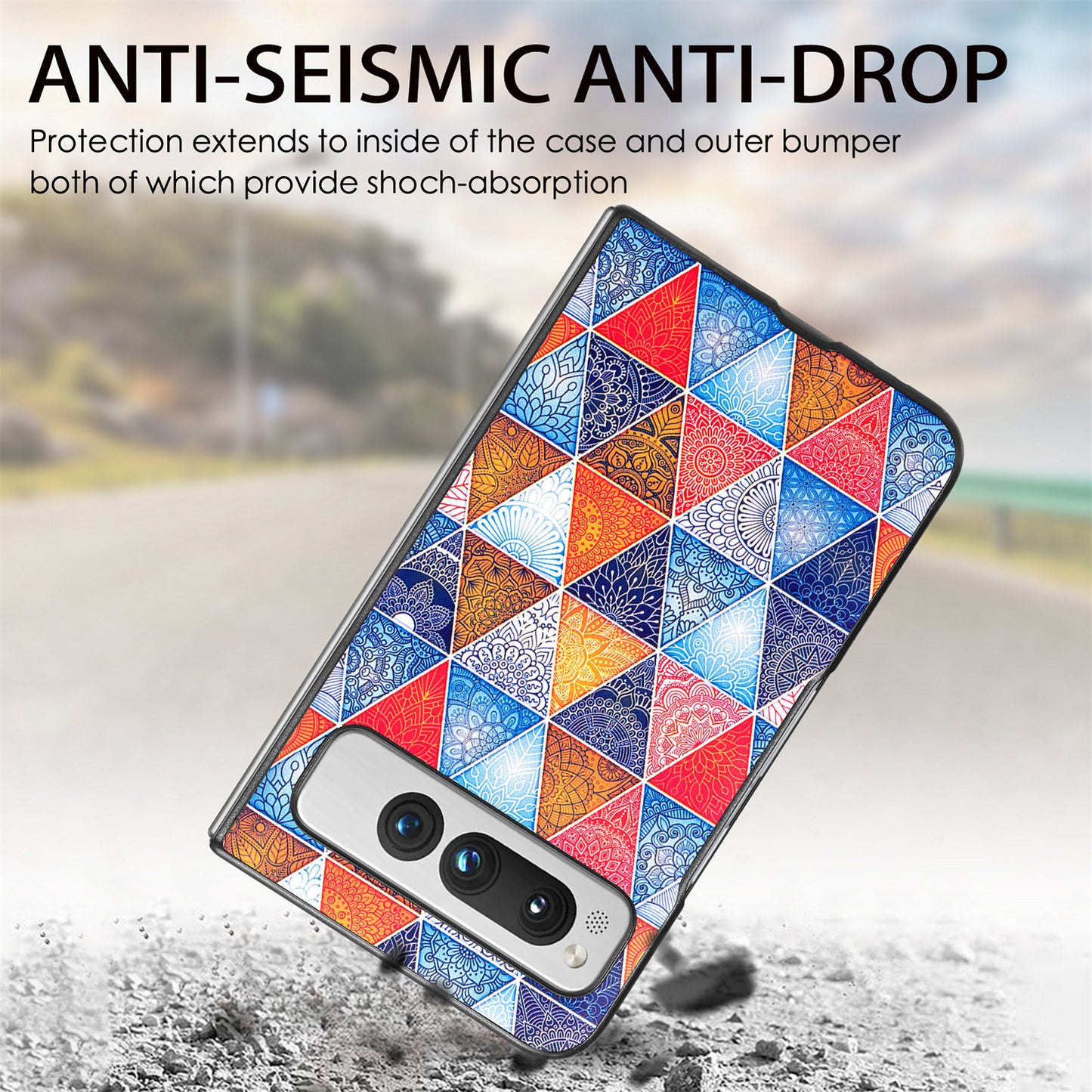 For Google Pixel Fold PU Leather + Hard PC Shell Ultra Thin Pattern Printing Phone Case Cover