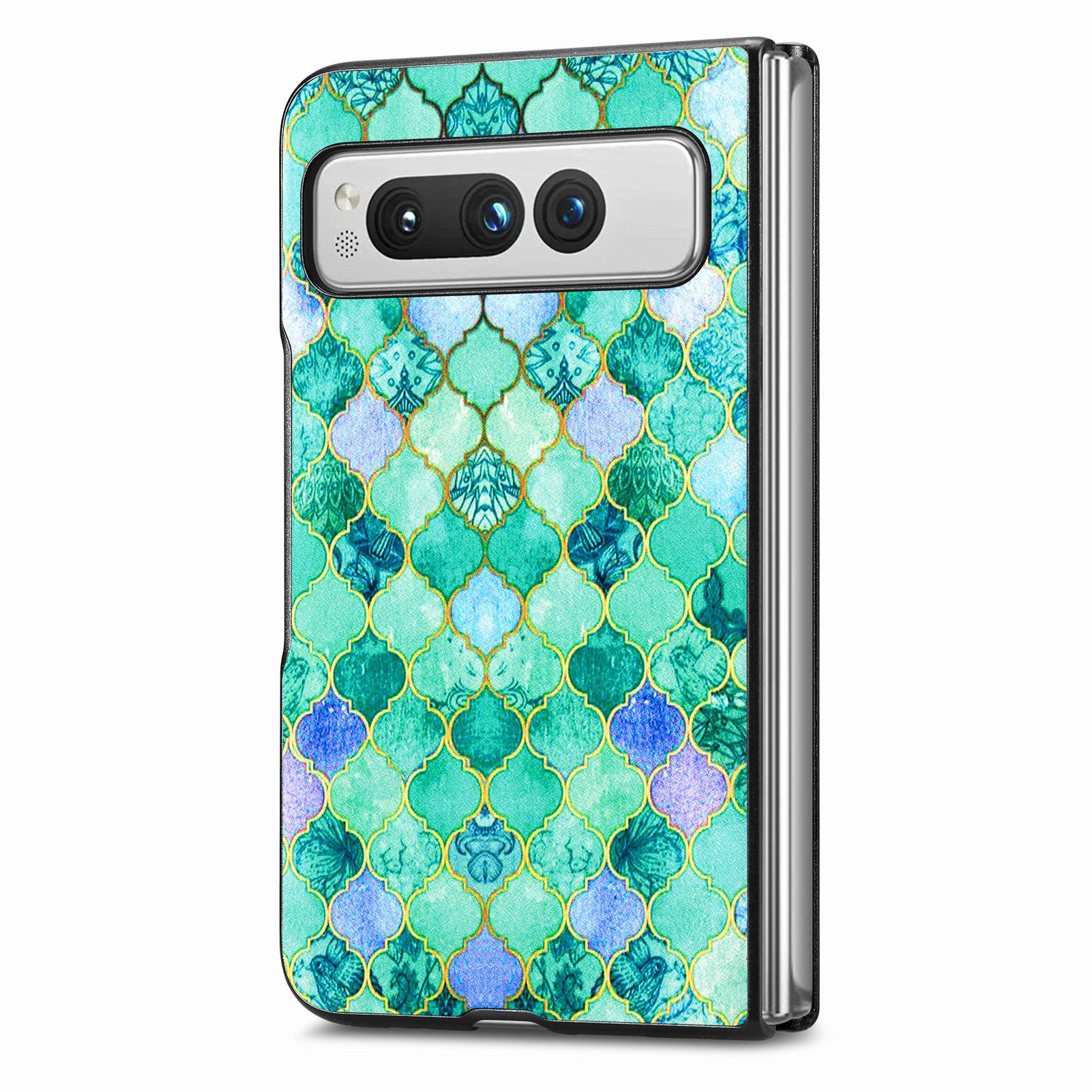 For Google Pixel Fold PU Leather + Hard PC Shell Ultra Thin Pattern Printing Phone Case Cover